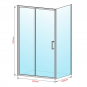 Душова кабіна DUSEL A-517 160х100х195 розсувна, профіль хром, скло прозоре
