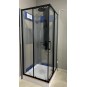 Душова кабіна Dusel А-513HB Black Matt, 90х90х195, двері розсувні, скло прозоре