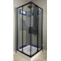 Душова кабіна Dusel А-513HB Black Matt, 90х90х195, двері розсувні, скло прозоре