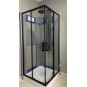 Душова кабіна Dusel А-513HB Black Matt, 90х90х195, двері розсувні, скло прозоре