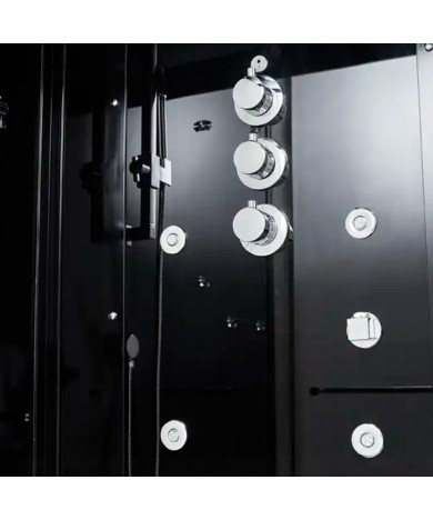 Гідромасажний паровий бокс GOLSTON G-U692BB чорний 1200х850х2230 мм лівосторонній, розпашний