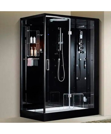 Гідромасажний паровий бокс GOLSTON G-U692BB чорний 1200х850х2230 мм правосторонній, розпашний