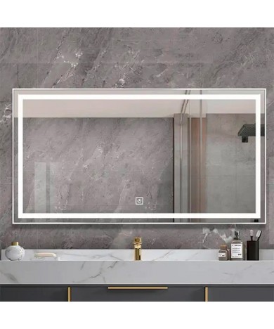 Дзеркало DUSEL LED DE-M0061S1 Silver 80смх65см сенсорне включення + підігрів+ годинник/темп
