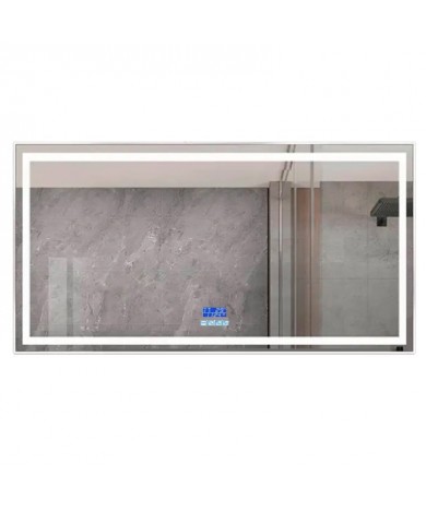 Дзеркало DUSEL LED DE-M0061S1 Silver 100смх75см сенсорне включення + підігрів+ годинник/темп+Bluetooth